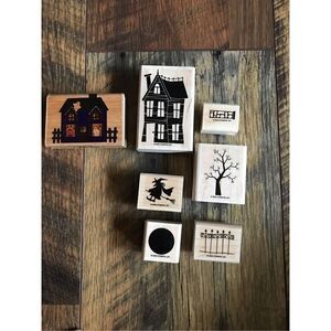 Stampin’ Up! Home is where the haunt is set of 7 rubber stamps mounted card maki